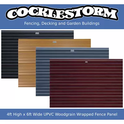 4ft High X 6ft Wide UPVC Plastic Woodgrain Wrapped Garden Fence Panel • £188