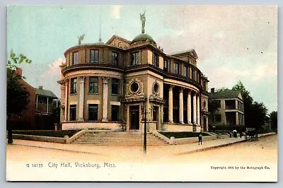 Vicksburg Mississippi MS City Hall C 1905 Rotograph Postcard • $15