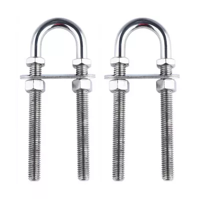 2X Stainless Steel Marine Boat Stern Bow Eye Tie Down 5  U Bolt With Screws • $16.06