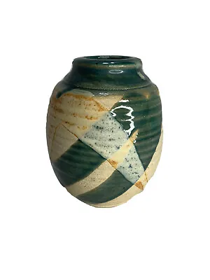 Glasstone Pottery Vase Colorado Artist Lynn Oliver Signed Modernist MCM • $65.99