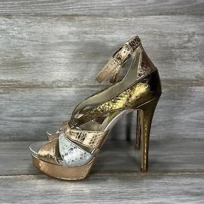 MICHAEL Michael Kors Women’s Leighton Rose Gold Leather Heels Size 8.5 • $19.99
