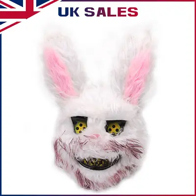 Killer Bunny Rabbit Mask Horror Scary Animal Halloween Fancy Dress Costume • £6.95
