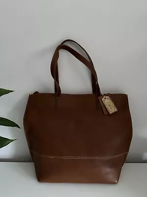 Fat Face The Livvie Crossbody Tote Bag / Shoulder Bag Tan Leather. • £60