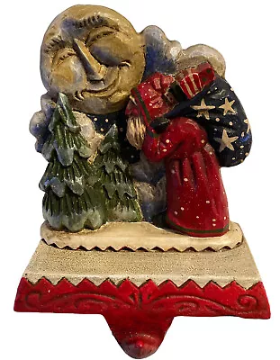 Olde World Santa Claus Christmas Stocking Hanger Man In Moon Star Pam Schifferl • $28.50