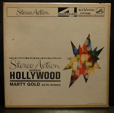 Stereo Action Goes To Hollywood Marty Gold Reel To Reel Tape 4 Track 7 1/2 IPS • $129.99