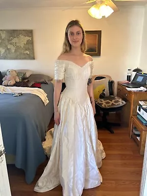 Vintage Pearl Wedding Dress  • $250