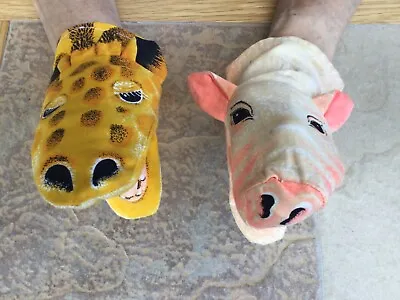 Set 2 X Animal Hand Glove Puppets Giraffe And Pig By Early Learning Centre • £3