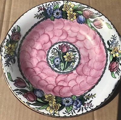 £4.99 • Buy Maling Lustre Ware Spring Flowers  Daffodils Tulips Bowl, Dish Estd 1762