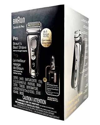 Braun Series 9 Pro 9477cc Electric Shaver With PowerCase Black/Silver NEW Sealed • $539.48