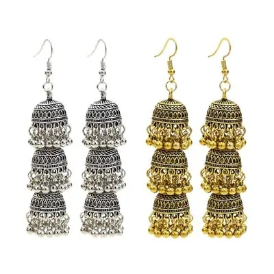 $9.87 • Buy Jhumki Earrings For Women And Girls Bell Tassel Indian Vintage Earrings Ornament