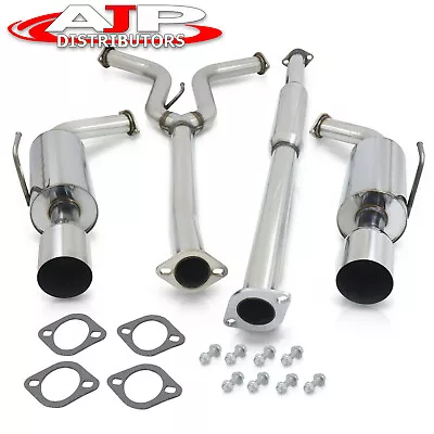 Stainless 2.35  Catback Exhaust + 4  Muffler Tips For 2004-2008 Nissan Maxima V6 • $194.99