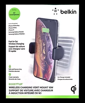 FREE POST 🇦🇺 Belkin NEW & SEALED Wireless Charging Vent Mount 10W Car Charger • $28.97