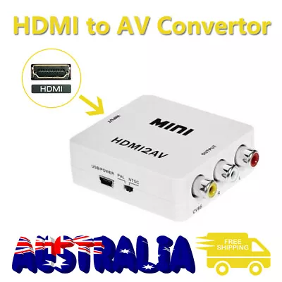 1080p HDMI To RCA Composite Video Audio AV CVBS Adapter Converter HDMI2AV • $12.99