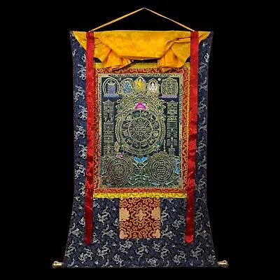 Sipa Khorlo Silk Brocade Tibetan Calander Painting Lunar-based Calendar • $266.25