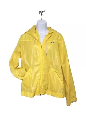 Vintage Preppy Lacoste Izod Full Zip Yellow Rain Jacket Windbreaker Size Large • $22.99