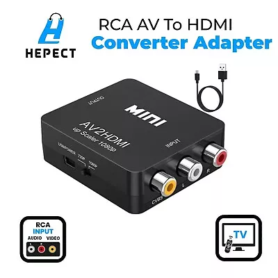 $7.65 • Buy RCA AV To HDMI HD Converter Adapter Composite 3RCA CVBS Audio Video Wii NES SNES