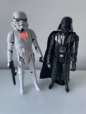 Star Wars Bundle Lights & Sounds Stormtrooper & Darth Vader Figures Hasbro • £12.99