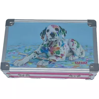 Vaultz Locking Supply Pencil Box Painted Puppy Dog 8.5  X 5.5  X 2.5  • $15