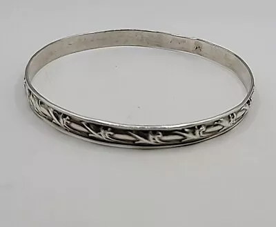 Vintage Danecraft Sterling Silver Bangle Bracelet Scroll Design  • $28