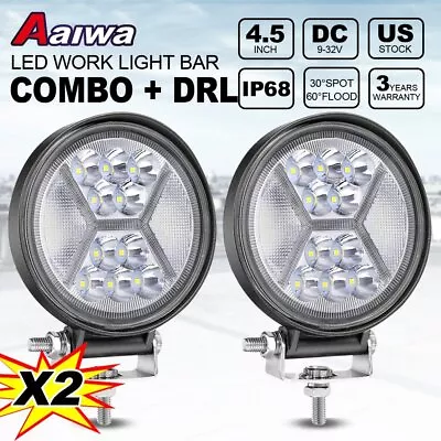 2x 5inch Round LED Driving Lights Bar Flood Work Pods Bumper Off Road 4WD 12V 4  • $29.99