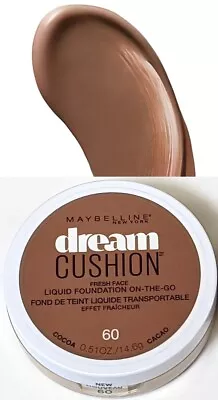 Maybelline Dream Cushion Fresh Face Liquid Foundation #60 Cocoa New • $7.99