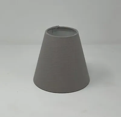 £20.45 • Buy Lampshade Grey Textured 100% Linen Small Candle Clip Tapered Light Shade