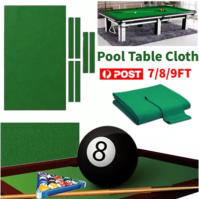 7/8/9ft Pool Table Cloth Felt Snooker Billiard Tablecloth Pool Table Cover Green • $43.69