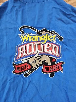 Vintage Wrangler Rodeo Long Sleeve Shirt Blue Size Small Used Condition • $36