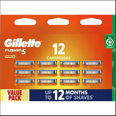 Genuine Gillette Fusion 5 Power Value Pack 12 Shaving Blades Cartridges • $43