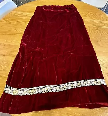 Handmade Maroon & Lave Velvet Skirt Size 41’ Length With Elastic Stretch Waist • $15