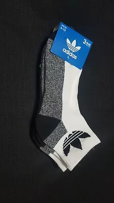 Adidas Men's Cushioned   Athletic Quarter Cut  Socks 3 Pair Shoe SZ 6-12 • $18.39