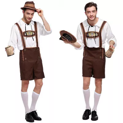 £20.89 • Buy Mens Oktoberfest Costume German Bavarian Lederhosen Beer Oktoberfest Fancy Dress