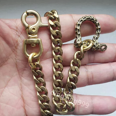 Handmade Solid Brass Bag Wallet Chain Fob Pants Chain Key Chains Length 14.96 IN • £13.19