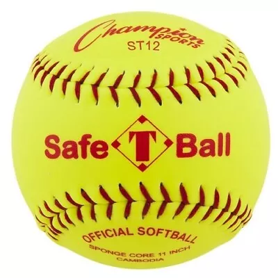 One Dozen Champion Optic Yellow Safety Softballs 12  (ST12) • $54.99