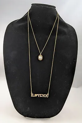 I Love You  Necklace. Multi Layered Gold Tones Chains. Diva @ Miss Selfridge • £3.99