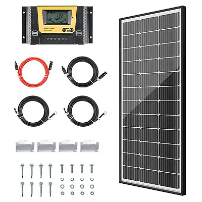 JJN 9BB Solar Panels 100w 200w 300w Solar Panel Kit Off Grid RV With Controller • $89.99