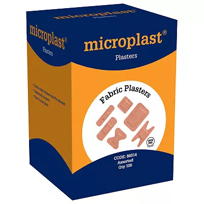 Microplast 86914 Fabric Assorted Plasters Box Of 100 • £5.94