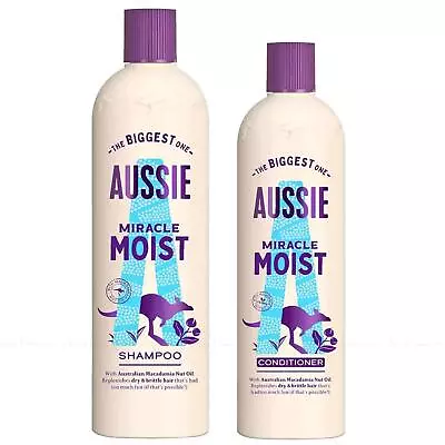£20.99 • Buy Aussie Miracle Moist Macadamia Nut Oil Hair Shampoo 675ml+Conditioner 470ml Pack