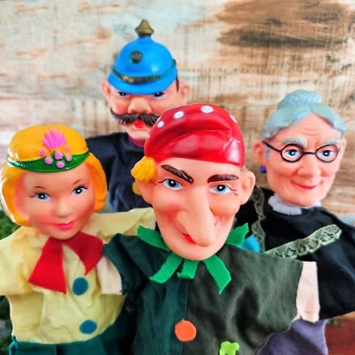 $66.60 • Buy Vintage Mr Rogers Neighborhood Hand Puppets 4 Rubber Heads PBS Theatre Nostalgia