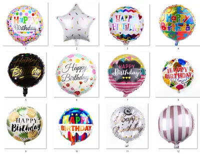 Birthday Foil Balloon - Happy Birthday Party Helium Foil Balloons (45cm/18inch) • $1.75
