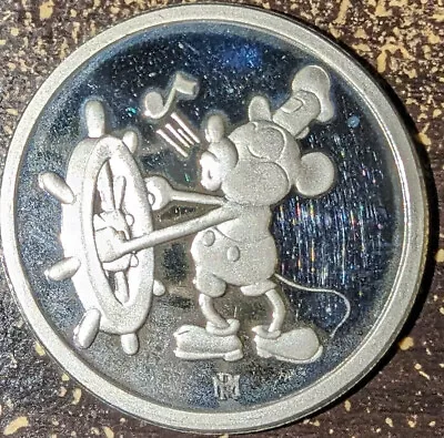 DISNEY Mickey's Steamboat Willie  60 Years With You .999 Silver Proof • $39.95