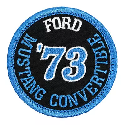 1973 Ford Mustang Convertible Embroidered Patch Black Canvas/Aqua Iron-On Sew-On • $14.99