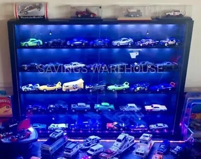 LED Display Case For Hot Wheels 1:64 Scale 24 Diecast Toy Cars Wall Cabinet BNIB • $129.99