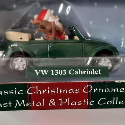 Santa & Rudolph Christmas Ornament MAISTO VW 1303 Cabriolet Green • $18