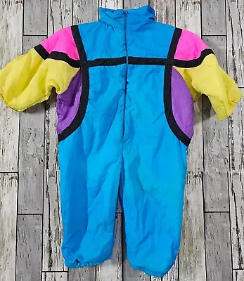 Vintage 90s Kids Ski Snow Suit Colorblock Cool Retro Neon Sz 2T Windbreaker  • $25