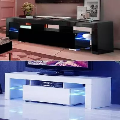 £49.99 • Buy 130CM LED TV Cabinet Unit Front High Gloss Stand Living Room Table Shelves