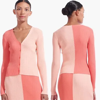 $100 • Buy Staud Two Toned Pink Cardigan Size L