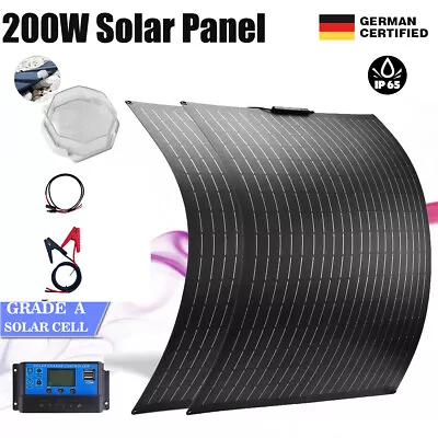 100W 200W High Flexible Mono Solar Panel Kit 12V Off Grid System RV Trailer Boat • £186.99