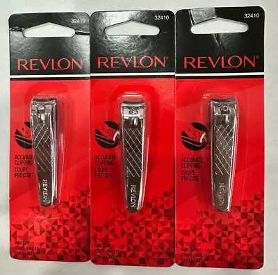 LOT OF 3 - Revlon Accurate Clipping Finger Nail Clipper With File • $9.99