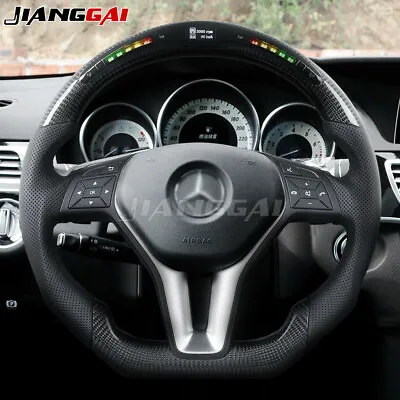 LED Carbon Fiber Steering Wheel For Mercedes-Benz CLA W212 GLE GLS With Buttons • $799